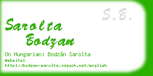 sarolta bodzan business card